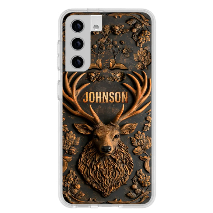 Custom Personalized Deer Hunting 3D Printed Effect Phone Case - Gift Idea For Hunting Lover - Case For iPhone/ Samsung