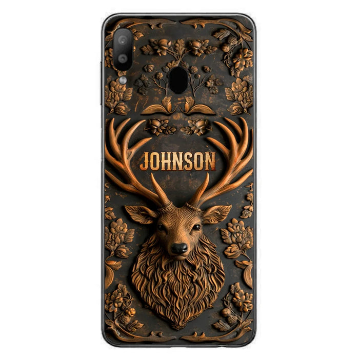 Custom Personalized Deer Hunting 3D Printed Effect Phone Case - Gift Idea For Hunting Lover - Case For iPhone/ Samsung