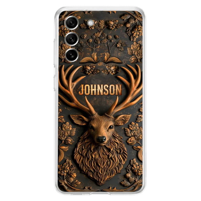 Custom Personalized Deer Hunting 3D Printed Effect Phone Case - Gift Idea For Hunting Lover - Case For iPhone/ Samsung