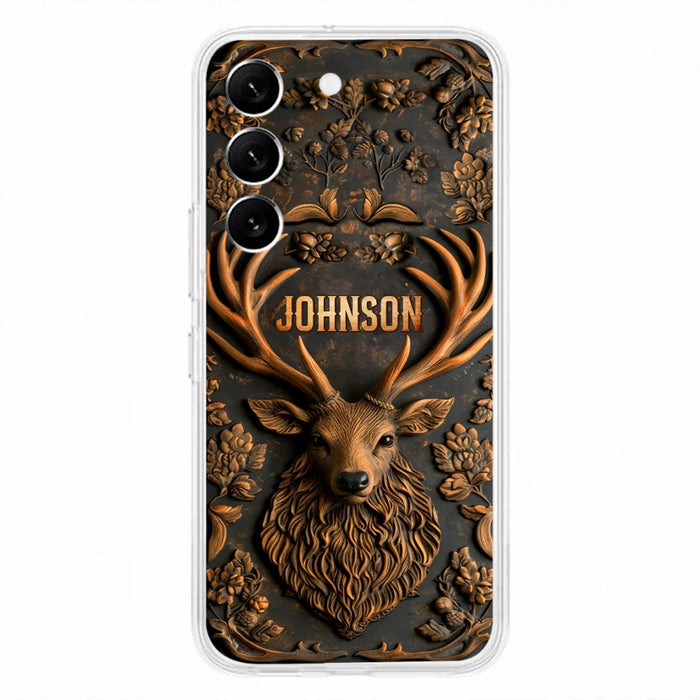 Custom Personalized Deer Hunting 3D Printed Effect Phone Case - Gift Idea For Hunting Lover - Case For iPhone/ Samsung