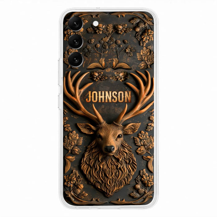 Custom Personalized Deer Hunting 3D Printed Effect Phone Case - Gift Idea For Hunting Lover - Case For iPhone/ Samsung