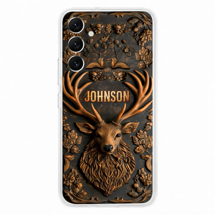 Custom Personalized Deer Hunting 3D Printed Effect Phone Case - Gift Idea For Hunting Lover - Case For iPhone/ Samsung