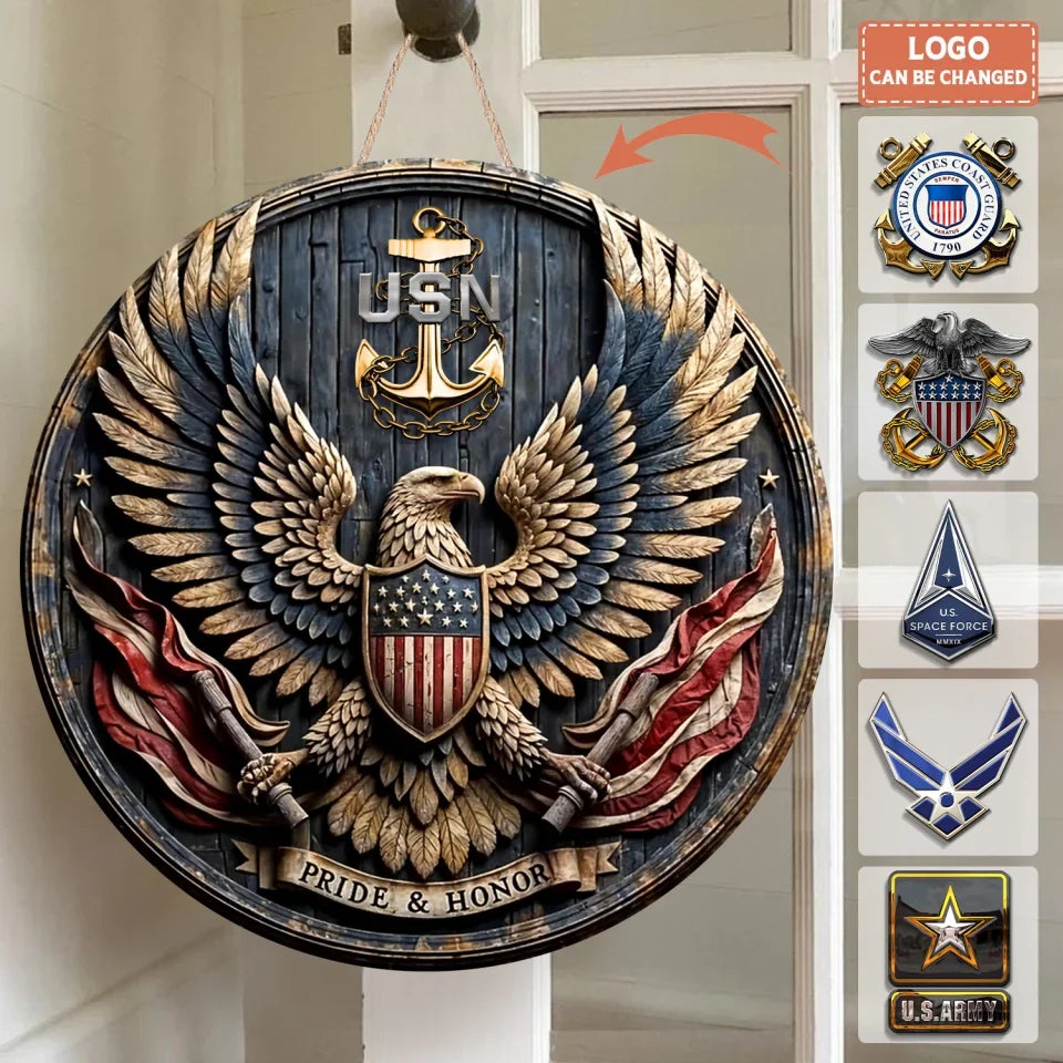 Personalized American Patriot Custom Logo Wooden Sign - Gift Idea For ...