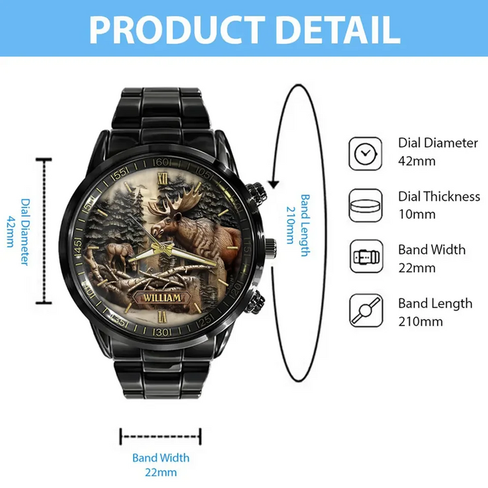 Custom Personalized Hunting Watch - Gift Idea For Hunting Lover/ Dad/ Christmas