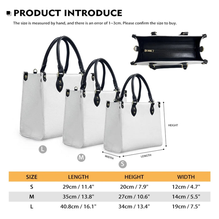 Custom Personalized Reading Book Leather Handbag With Long Straps - Gift Idea For Reading Lovers