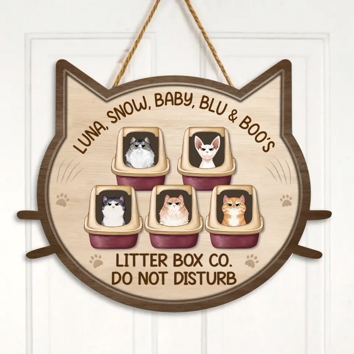 Personalized Cat Wooden Sign - Christmas Gift Idea For Cat Lovers with up to 5 Cats - Little Box Co. Do Not Disturb
