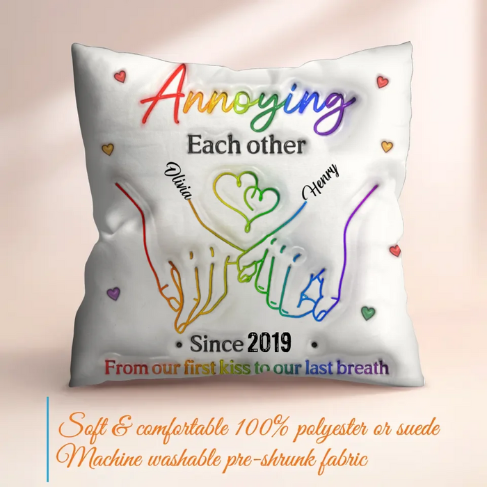 Custom Personalized Couple Pillow Cover - Gift For Couple/ Her/ Him - Annoying Each Other