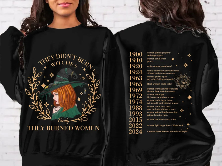 Custom Personalized Burned Women Witch AOP Sweater - Gift Idea For Witch/ Girls - They Didn't Burn Witches They Burned Women