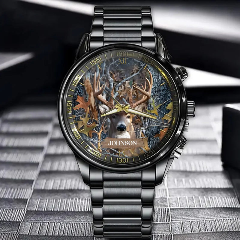 Personalized Deer Watch - Christmas Gift Idea For Hunting Lover/Dad
