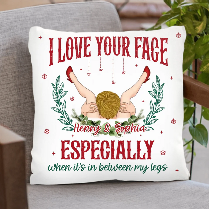 Custom Personalized Couple Pillow Cover - Funny Gift Idea For Couple - I Love Your Face