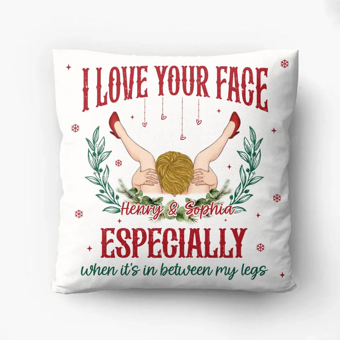 Custom Personalized Couple Pillow Cover - Funny Gift Idea For Couple - I Love Your Face