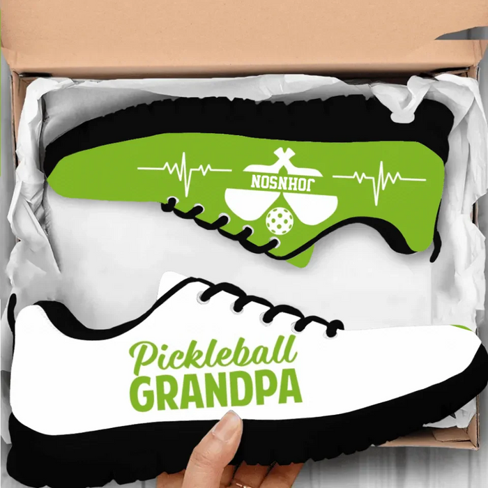 Custom Personalized Pickle Ball Grandpa Sneakers - Gift Idea For Grandpa/ Pickle Ball Lover