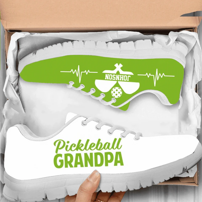 Custom Personalized Pickle Ball Grandpa Sneakers - Gift Idea For Grandpa/ Pickle Ball Lover