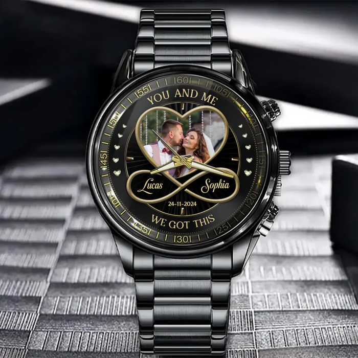 Custom Personalized Couple Watch - Anniversary/ Birthday/ Christmas Gift For Couple/ Husband Wife - You Lucky Bastard