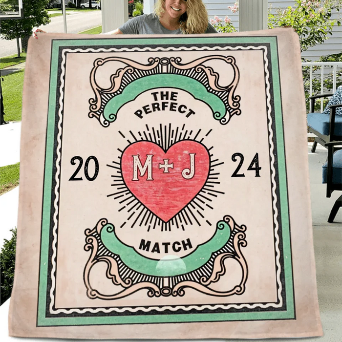 Custom Personalized Couple Quilt/ Fleece Throw Blanket/ Pillow Cover - Gift Idea For Couple - The Perfect Match