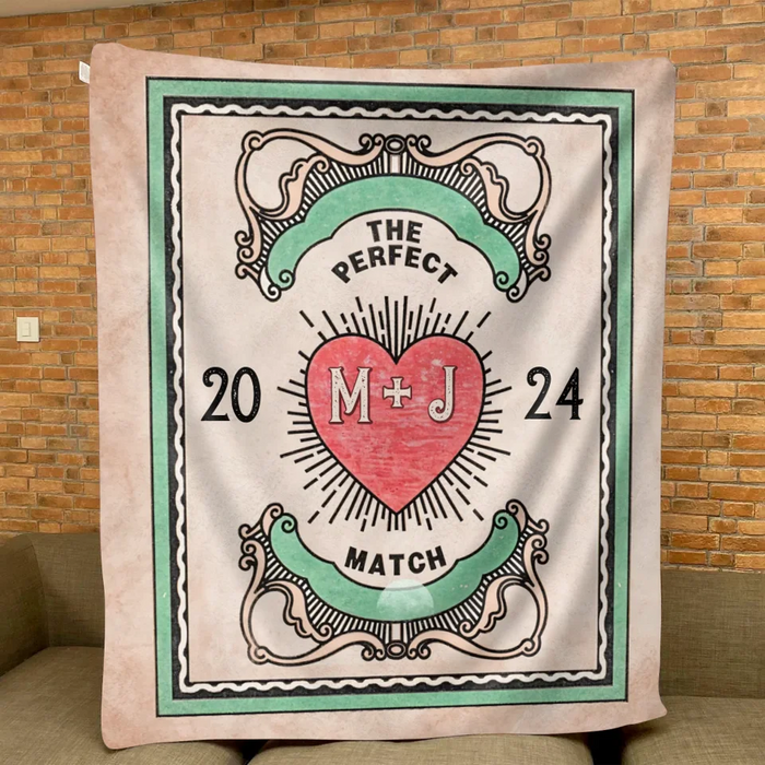 Custom Personalized Couple Quilt/ Fleece Throw Blanket/ Pillow Cover - Gift Idea For Couple - The Perfect Match