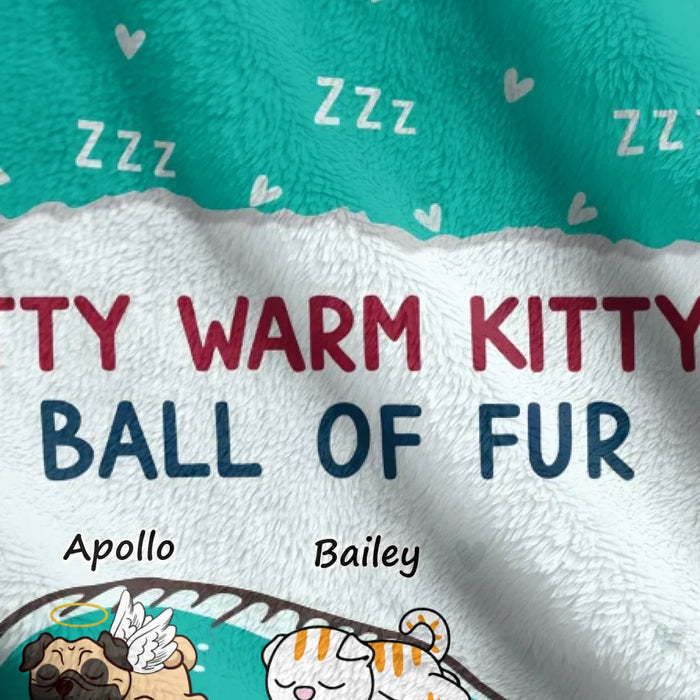 Personalized Custom Dog Mom Quilt Blanket/Fleece Throw Blanket - Soft Kitty Warm Kitty Little Ball Of Fur