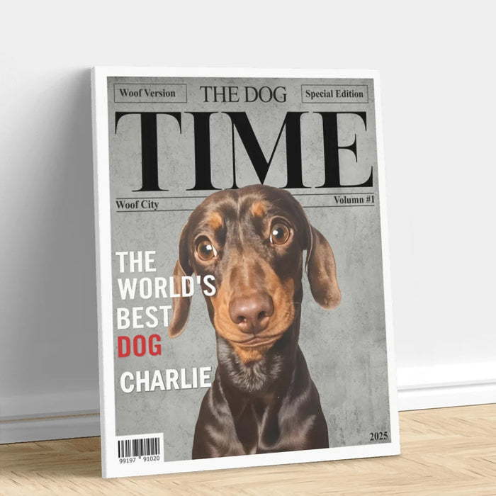 Custom Personalized The Dog Time Vertical Canvas - Upload Photo - Gift Idea For Dog Lover - The World's Best Dog