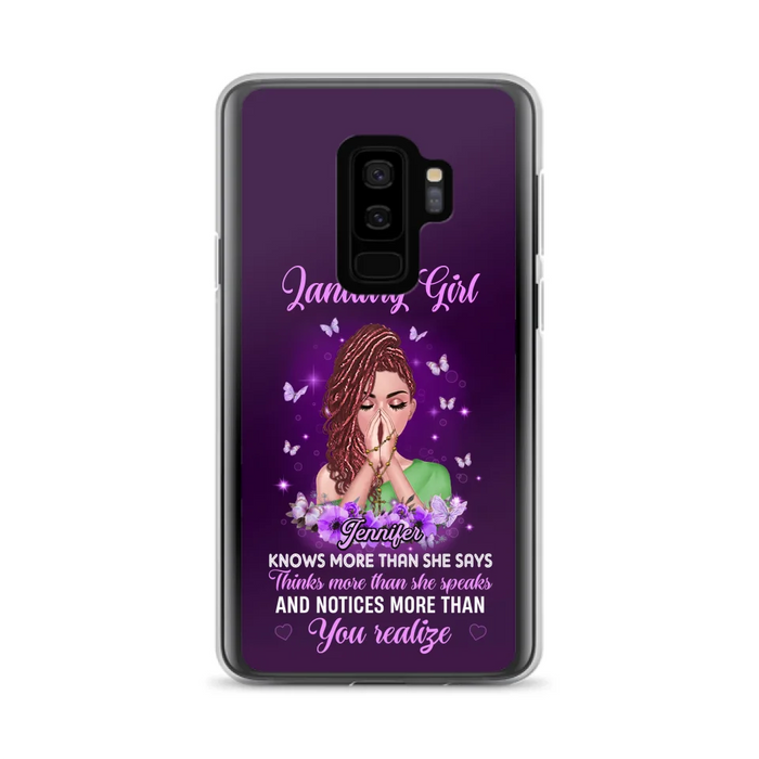 Custom Personalized Birthday Girl iPhone/ Samsung Phone Case - Gift Idea For Girl/ Friend/ Daughter - Knows More Than She Says