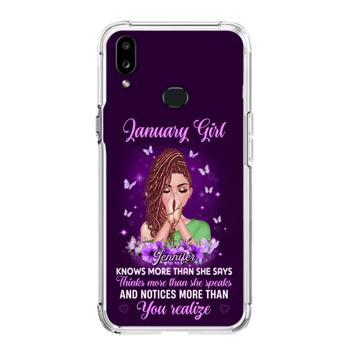 Custom Personalized Birthday Girl iPhone/ Samsung Phone Case - Gift Idea For Girl/ Friend/ Daughter - Knows More Than She Says