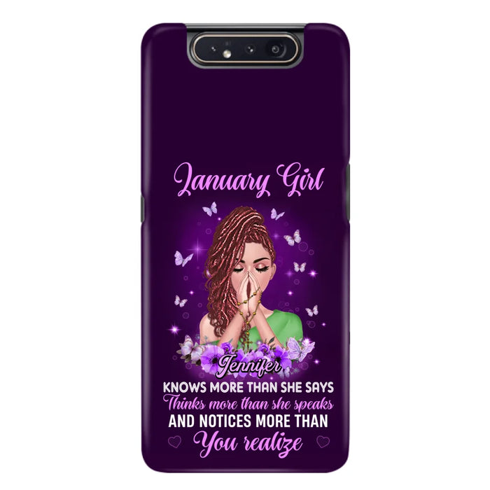 Custom Personalized Birthday Girl iPhone/ Samsung Phone Case - Gift Idea For Girl/ Friend/ Daughter - Knows More Than She Says