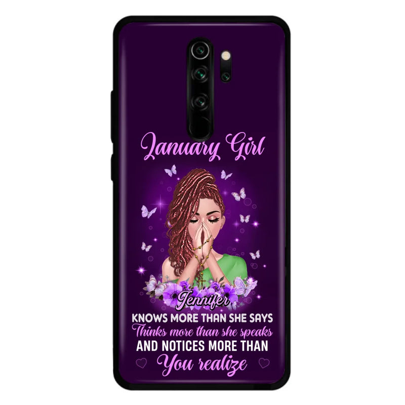 Personalized Birthday Girl Phone Case - Gift Idea For Girl/Friend/Daughter - Knows More Than She Says - Case For Xiaomi/Oppo/Huawei