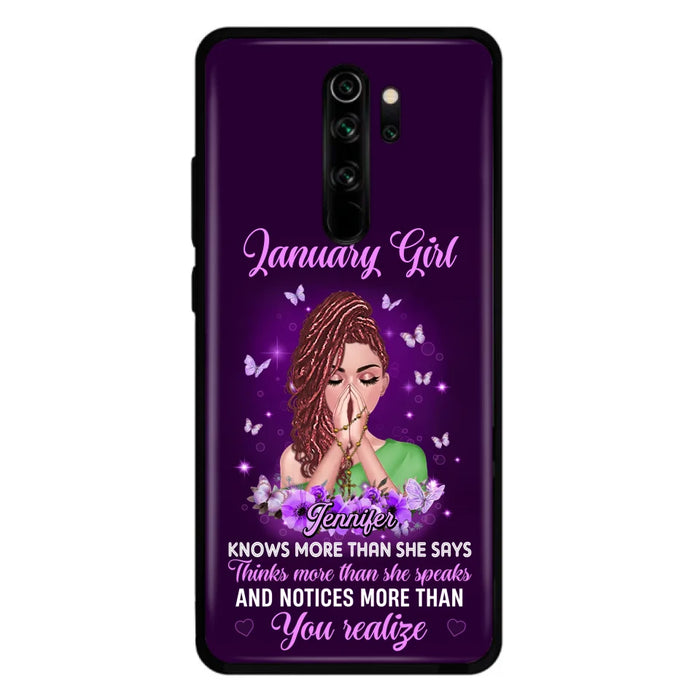 Custom Personalized Birthday Girl Phone Case - Gift Idea For Girl/ Friend/ Daughter - Knows More Than She Says - Case For Xiaomi/ Oppo/ Huawei