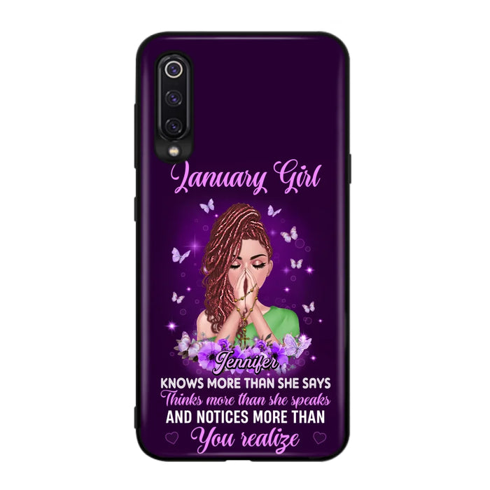 Custom Personalized Birthday Girl Phone Case - Gift Idea For Girl/ Friend/ Daughter - Knows More Than She Says - Case For Xiaomi/ Oppo/ Huawei