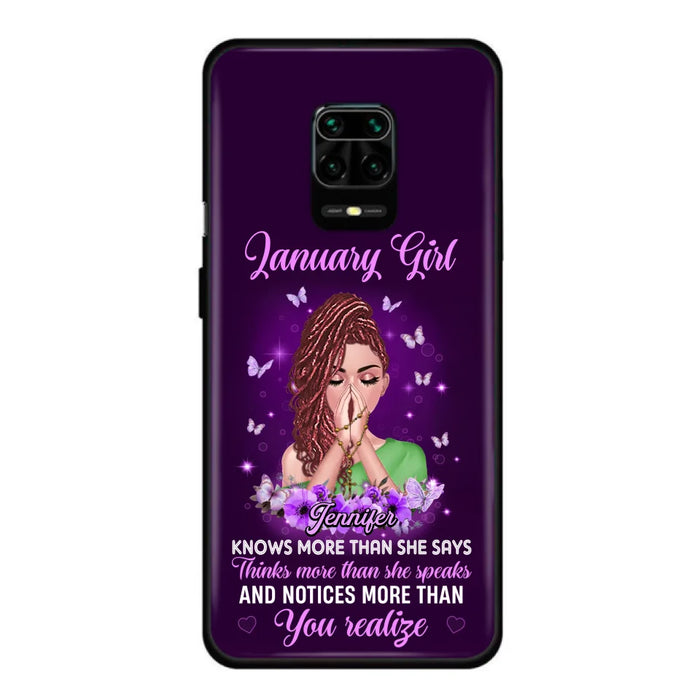 Custom Personalized Birthday Girl Phone Case - Gift Idea For Girl/ Friend/ Daughter - Knows More Than She Says - Case For Xiaomi/ Oppo/ Huawei