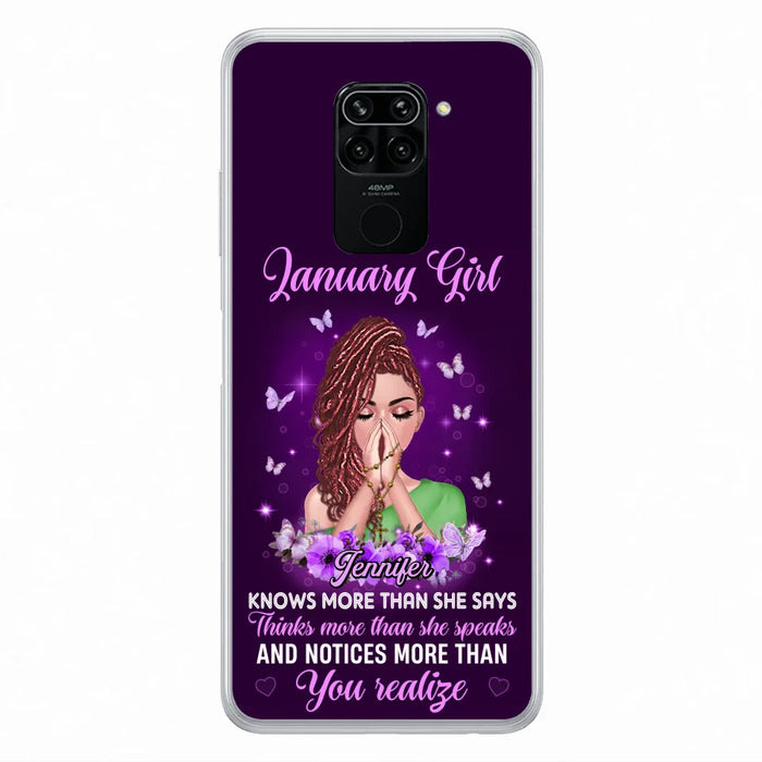 Custom Personalized Birthday Girl Phone Case - Gift Idea For Girl/ Friend/ Daughter - Knows More Than She Says - Case For Xiaomi/ Oppo/ Huawei