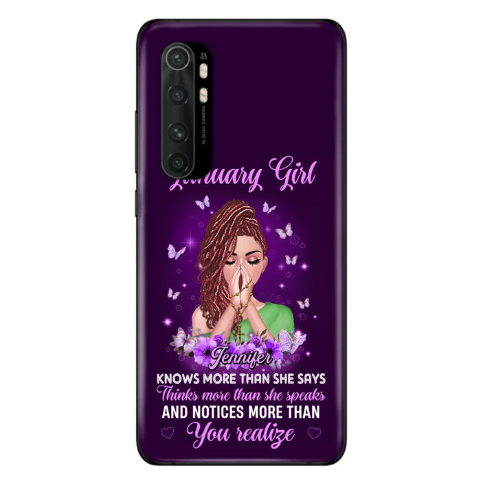 Custom Personalized Birthday Girl Phone Case - Gift Idea For Girl/ Friend/ Daughter - Knows More Than She Says - Case For Xiaomi/ Oppo/ Huawei