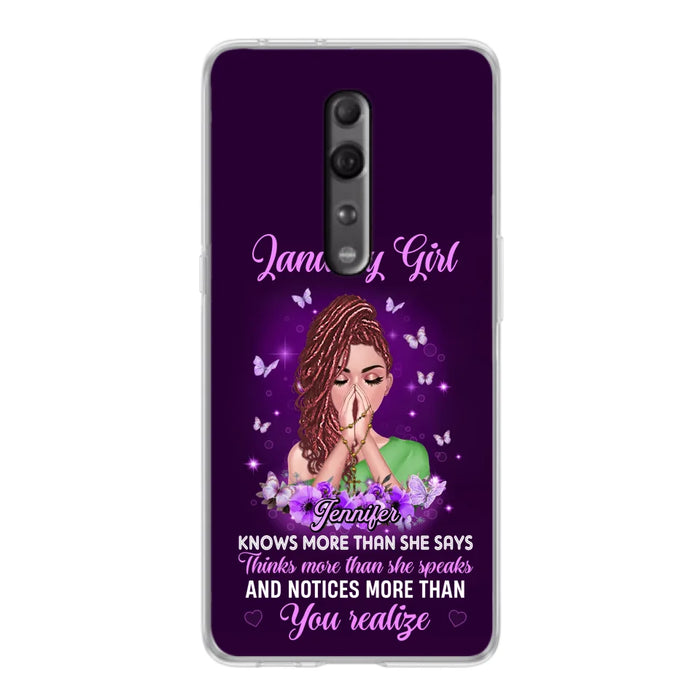 Custom Personalized Birthday Girl Phone Case - Gift Idea For Girl/ Friend/ Daughter - Knows More Than She Says - Case For Xiaomi/ Oppo/ Huawei