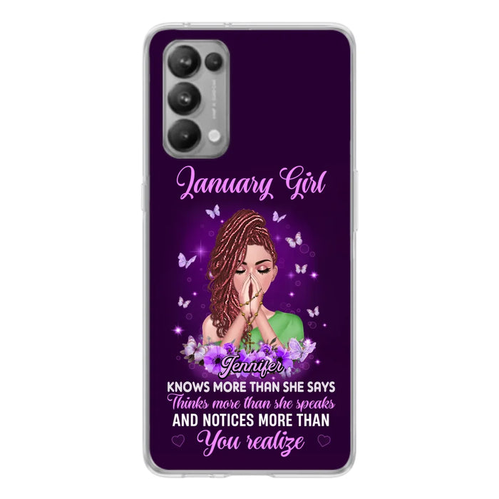 Custom Personalized Birthday Girl Phone Case - Gift Idea For Girl/ Friend/ Daughter - Knows More Than She Says - Case For Xiaomi/ Oppo/ Huawei