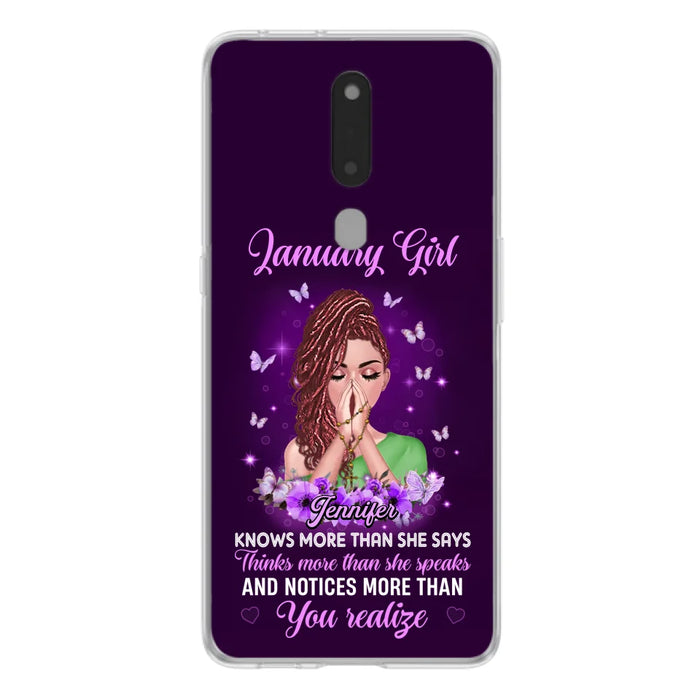 Custom Personalized Birthday Girl Phone Case - Gift Idea For Girl/ Friend/ Daughter - Knows More Than She Says - Case For Xiaomi/ Oppo/ Huawei