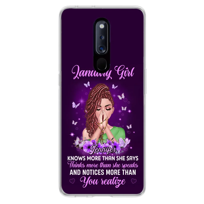 Custom Personalized Birthday Girl Phone Case - Gift Idea For Girl/ Friend/ Daughter - Knows More Than She Says - Case For Xiaomi/ Oppo/ Huawei