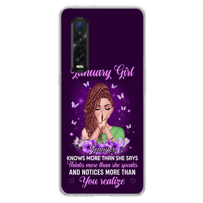 Custom Personalized Birthday Girl Phone Case - Gift Idea For Girl/ Friend/ Daughter - Knows More Than She Says - Case For Xiaomi/ Oppo/ Huawei