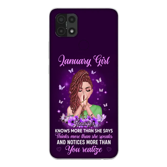 Custom Personalized Birthday Girl Phone Case - Gift Idea For Girl/ Friend/ Daughter - Knows More Than She Says - Case For Xiaomi/ Oppo/ Huawei