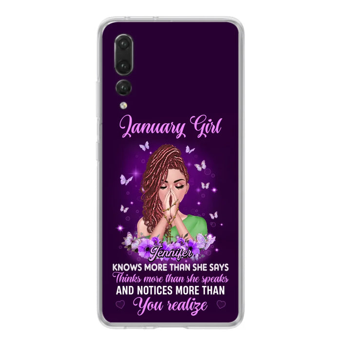 Custom Personalized Birthday Girl Phone Case - Gift Idea For Girl/ Friend/ Daughter - Knows More Than She Says - Case For Xiaomi/ Oppo/ Huawei