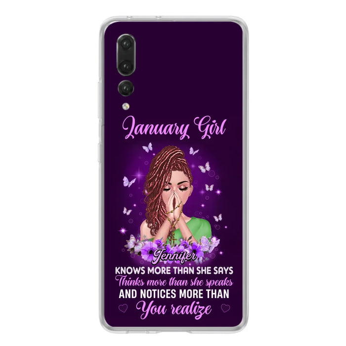 Custom Personalized Birthday Girl Phone Case - Gift Idea For Girl/ Friend/ Daughter - Knows More Than She Says - Case For Xiaomi/ Oppo/ Huawei