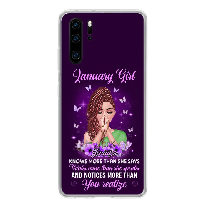 Custom Personalized Birthday Girl Phone Case - Gift Idea For Girl/ Friend/ Daughter - Knows More Than She Says - Case For Xiaomi/ Oppo/ Huawei