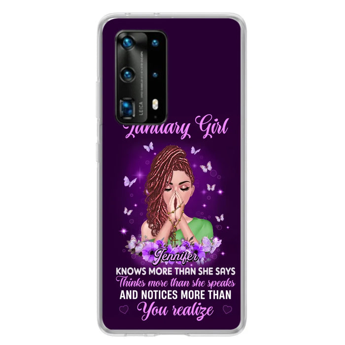 Custom Personalized Birthday Girl Phone Case - Gift Idea For Girl/ Friend/ Daughter - Knows More Than She Says - Case For Xiaomi/ Oppo/ Huawei