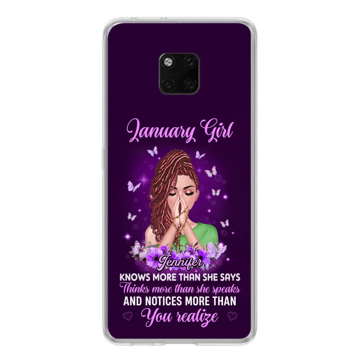 Custom Personalized Birthday Girl Phone Case - Gift Idea For Girl/ Friend/ Daughter - Knows More Than She Says - Case For Xiaomi/ Oppo/ Huawei