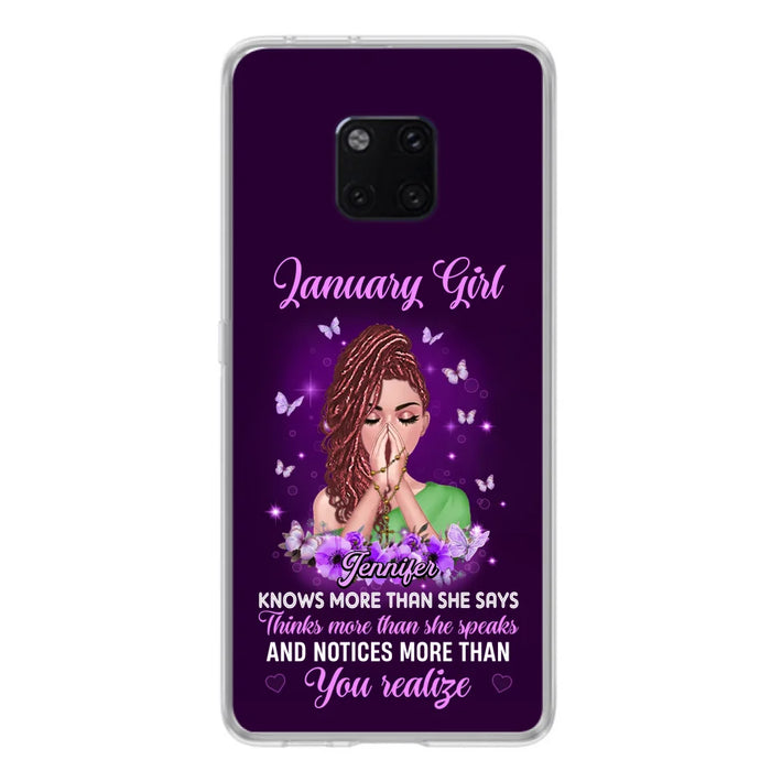 Custom Personalized Birthday Girl Phone Case - Gift Idea For Girl/ Friend/ Daughter - Knows More Than She Says - Case For Xiaomi/ Oppo/ Huawei