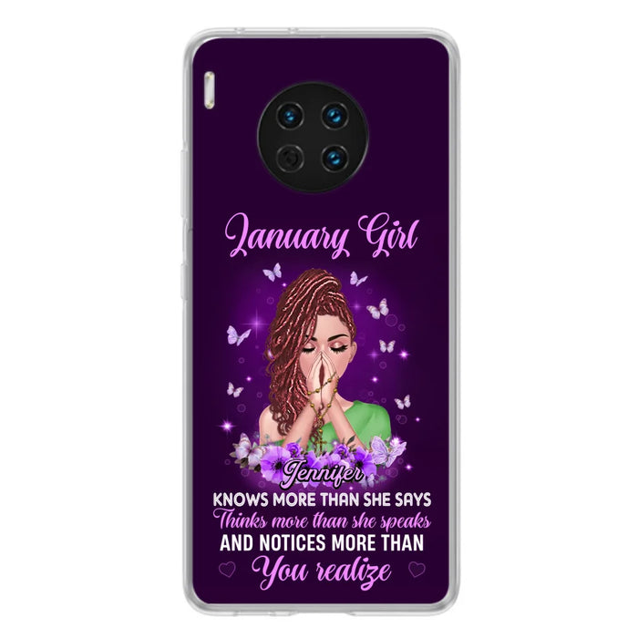 Custom Personalized Birthday Girl Phone Case - Gift Idea For Girl/ Friend/ Daughter - Knows More Than She Says - Case For Xiaomi/ Oppo/ Huawei