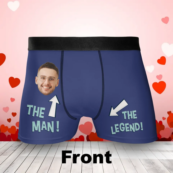 Custom Personalized Men's Boxer Briefs - Upload Photo - Funny Gift Idea For Men, Boyfriend, Husband - The Man The Legend