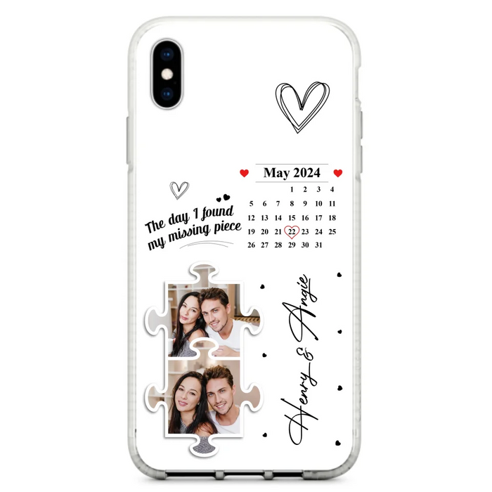 Custom Personalized Couple Phone Case For iPhone/ Samsung - Anniversary Gift For Couple - Upload Photos - The Day I Found My Missing Piece