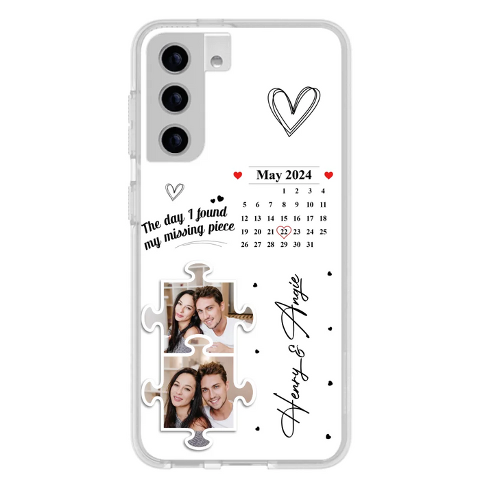 Custom Personalized Couple Phone Case For iPhone/ Samsung - Anniversary Gift For Couple - Upload Photos - The Day I Found My Missing Piece