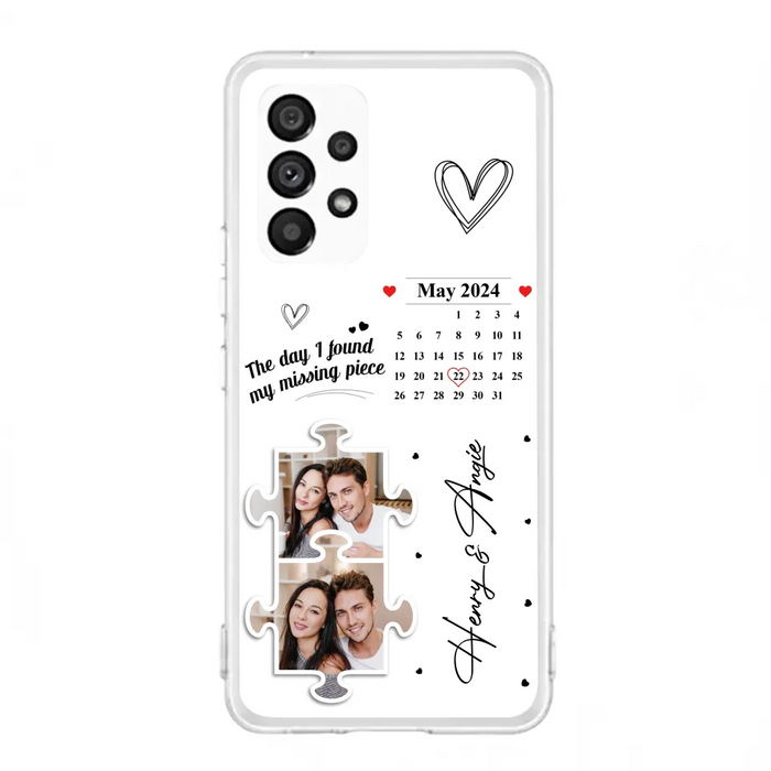 Custom Personalized Couple Phone Case For iPhone/ Samsung - Anniversary Gift For Couple - Upload Photos - The Day I Found My Missing Piece