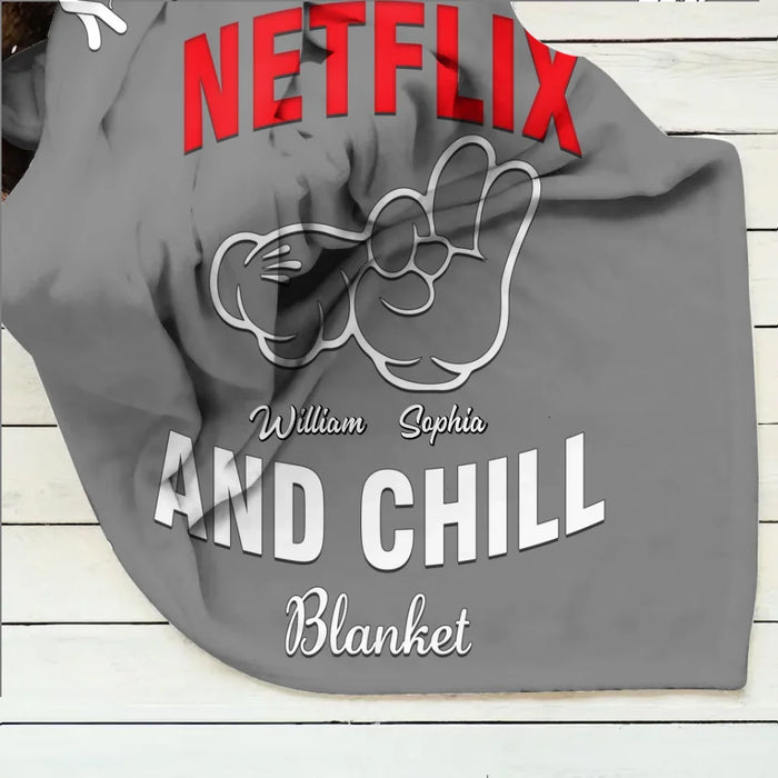 Custom Personalized Couple Quilt/ Fleece Throw Blanket - Gift Idea For Couple - My Netflix And Chill Blanket