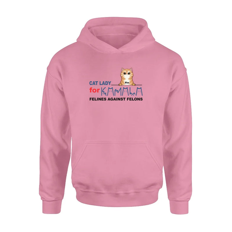 Personalized Cat Lady For Kamala T-shirt/Long Sleeve/Sweatshirt/Hoodie - Gift Idea For Cat Lover - Felines Against Felons